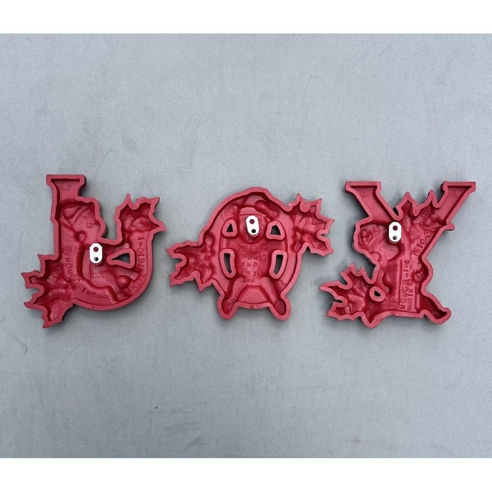 VTG Homco‎ Christmas JOY Bears 3Pc Hanging Wall Plaques Decor Home Interiors - Picture 2 of 8